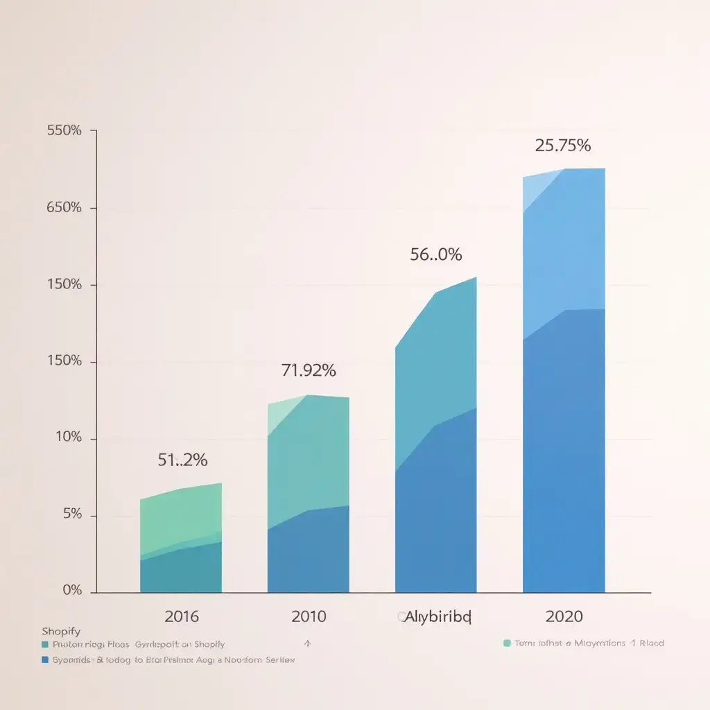 Wzrost sprzedaży na Shopify w latach 2016-2020